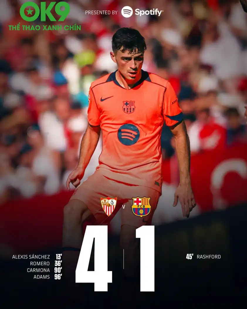 Lần đầu tiên sau 10 năm Barca thua Sevilla ở La Liga Lần đầu tiên sau 10 năm Barca thua Sevilla ở La Liga